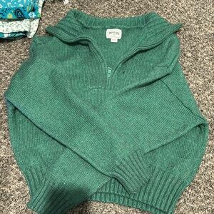 Green zip up sweater